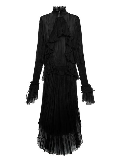 Blumarine pleated ruffled maxi dress - Black - zdjęcie produktu nr 1