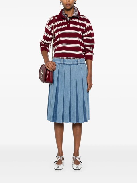 Miu Miu pleated denim skirt - Blue - zdjęcie produktu nr 1