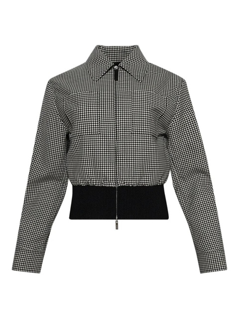 Ferragamo check-pattern zip-front jacket - Black - zdjęcie produktu nr 1