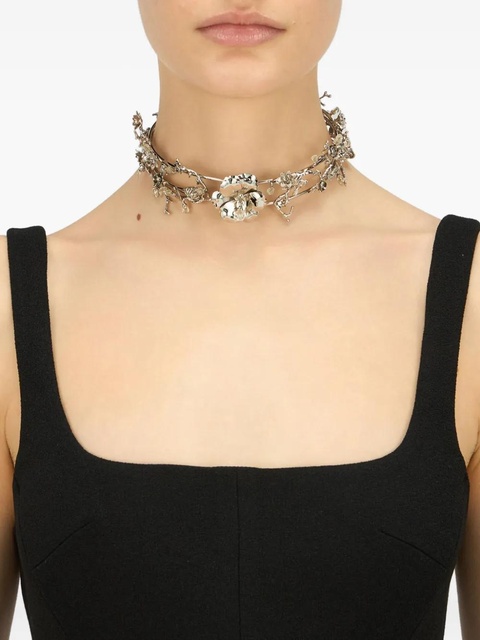 Blumarine floral-motif choker necklace - Grey - zdjęcie produktu nr 1