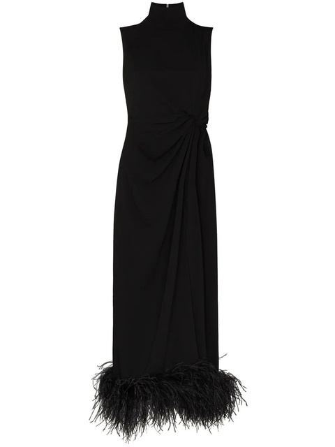 16Arlington Maika feather-embellished sleeveless gown - Black - zdjęcie produktu nr 1