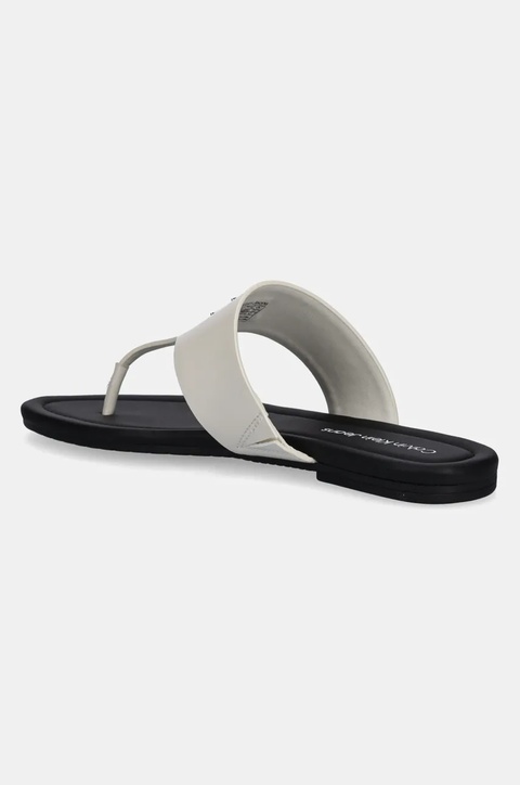 Calvin Klein Jeans japonki FLAT SANDAL TOEPOST MG damskie kolor beżowy na płaskim obcasie YW0YW01691 - zdjęcie produktu nr 2