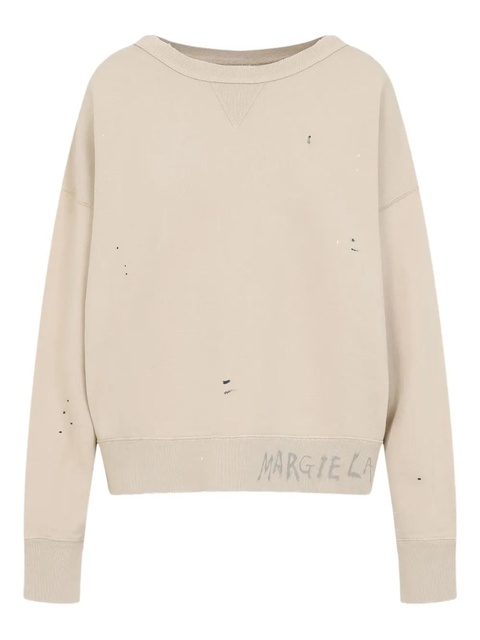 Maison Margiela logo-print sweatshirt - Neutrals - zdjęcie produktu nr 1