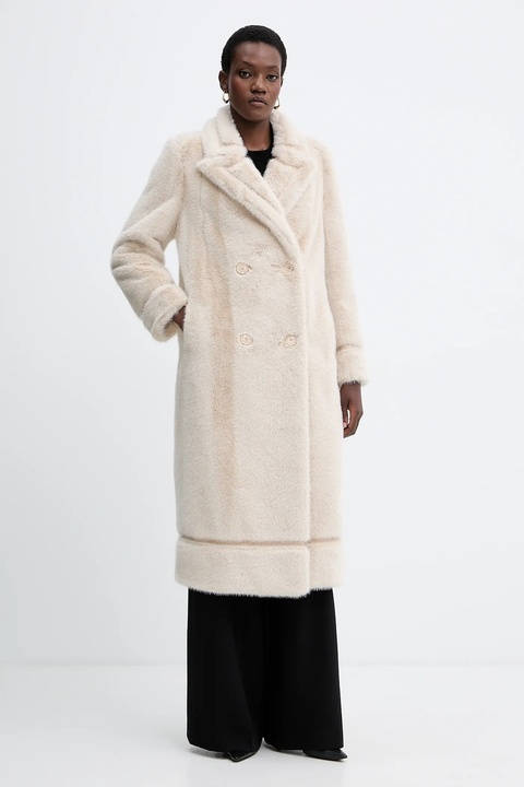 Twinset płaszcz kolor beżowy 252TT2152 - zdjęcie produktu nr 1