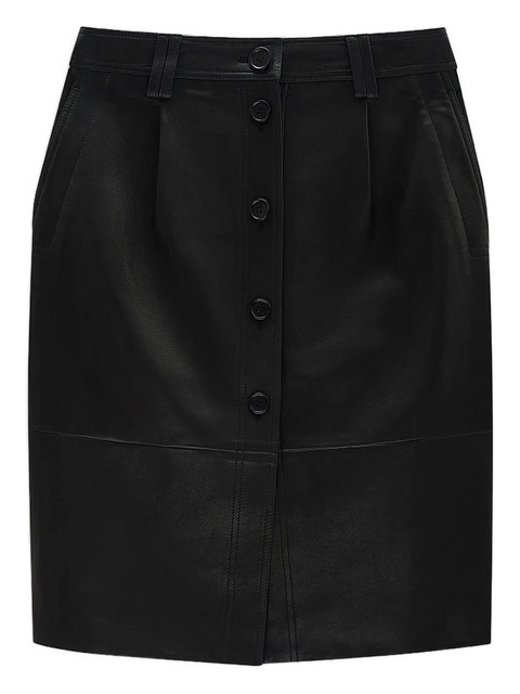ANINE BING button-front leather skirt - Black - zdjęcie produktu nr 1