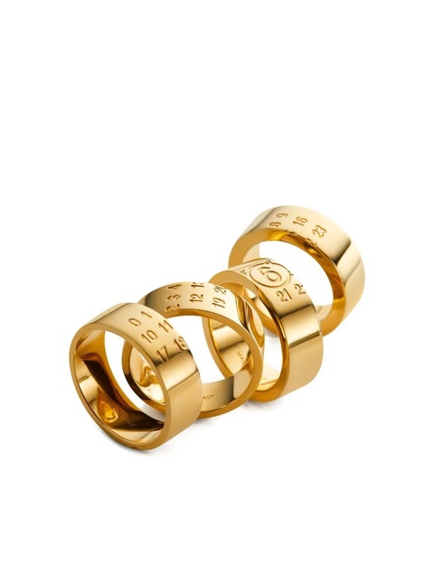 MM6 Maison Margiela engraved rings - Gold - zdjęcie produktu nr 2