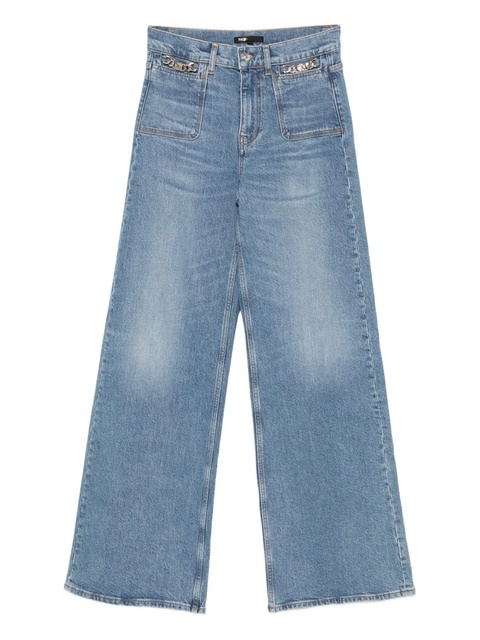 Maje chain-embellished flared jeans - Blue - zdjęcie produktu nr 1