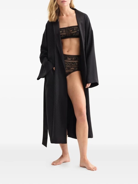 ERES Mondaine satin-jacquard robe - Black - zdjęcie produktu nr 1