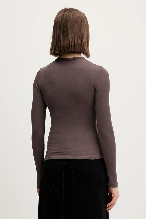 Tommy Jeans longsleeve damski kolor brązowy DW0DW20178 - zdjęcie produktu nr 1