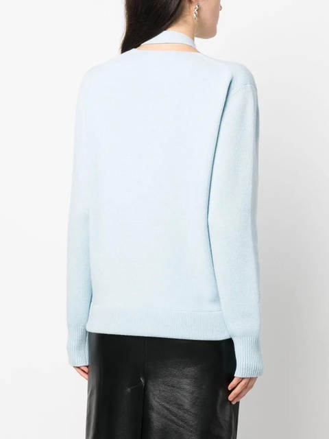 FENDI V-neck knitted cardigan - Blue - zdjęcie produktu nr 2