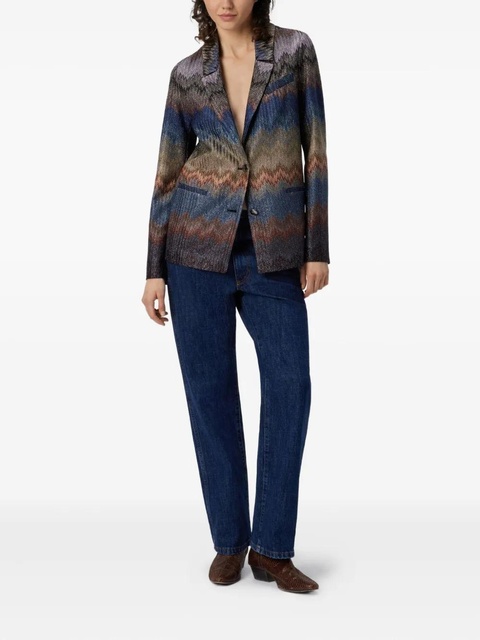 Missoni chevron-pattern blazer - Blue - zdjęcie produktu nr 2