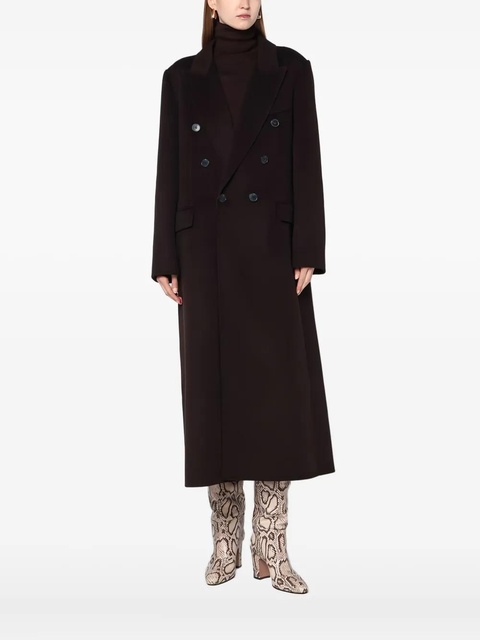 Victoria Beckham wool blend double-breasted coat - Brown - zdjęcie produktu nr 1