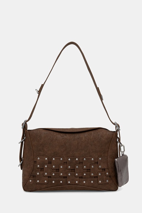 Desigual torebka NEW PATCH 2 CHOCO kolor brązowy 25WAXPBP - zdjęcie produktu nr 1
