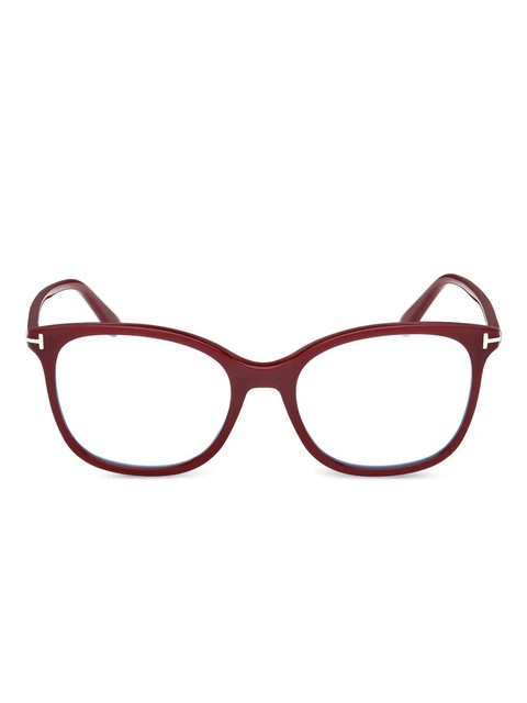 TOM FORD Eyewear hinge-detail round glasses - Red - zdjęcie produktu nr 1