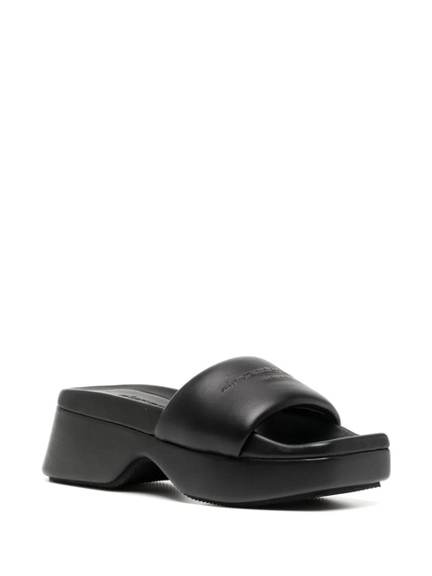 Alexander Wang Float logo-debossed platform slides - Black - zdjęcie produktu nr 2