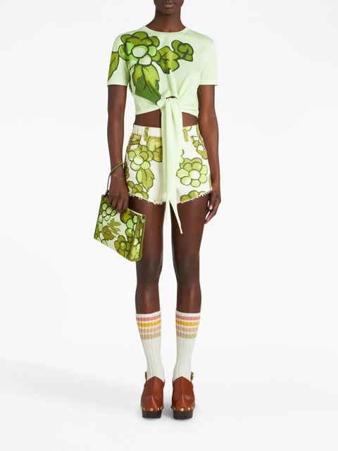 ETRO Berry-print denim shorts - Green - zdjęcie produktu nr 1