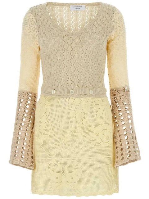 Marine Serre crochet-knit mini dress - Neutrals - zdjęcie produktu nr 1