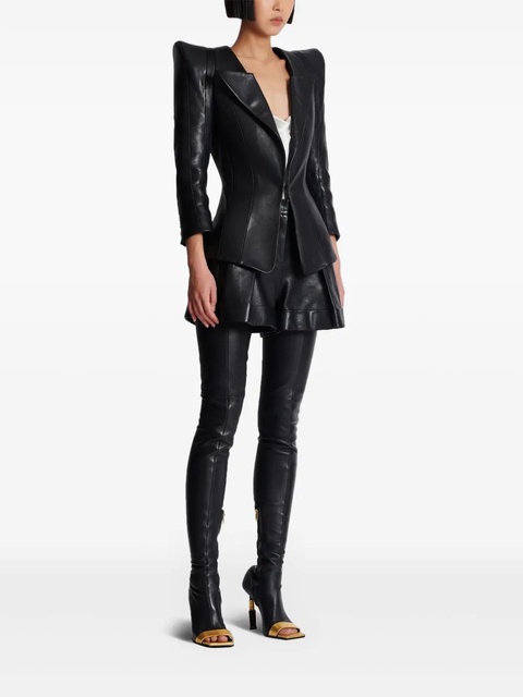 Balmain lambskin fitted jacket - Black - zdjęcie produktu nr 2