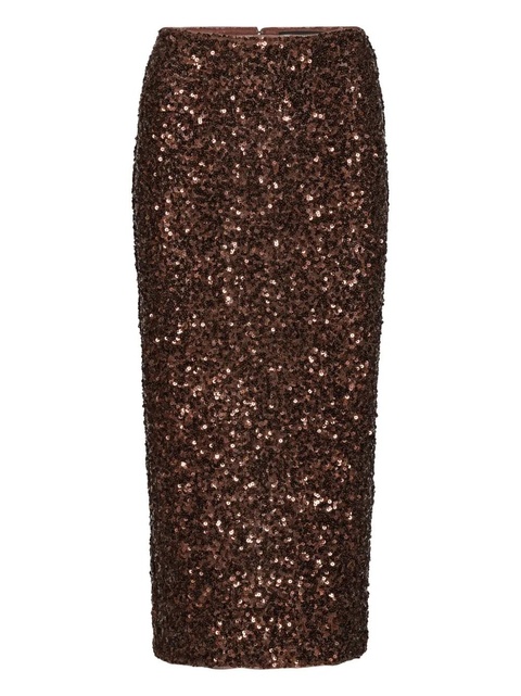 ROTATE BIRGER CHRISTENSEN sequin-embellished midi pencil skirt - Brown - zdjęcie produktu nr 1