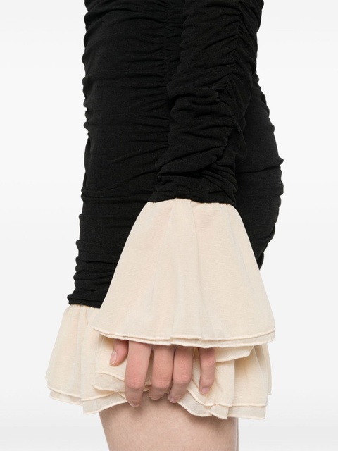 ROTATE BIRGER CHRISTENSEN ruched long-sleeve mini dress - Black - zdjęcie produktu nr 2