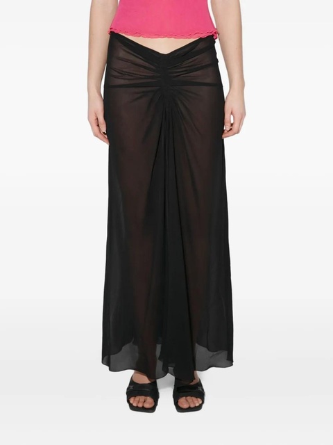 MISBHV ruching chiffon maxi skirt - Black - zdjęcie produktu nr 1