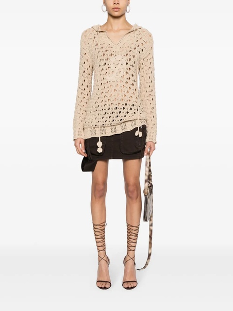 Blumarine cargo-pockets twill mini skirt - Brown - zdjęcie produktu nr 2