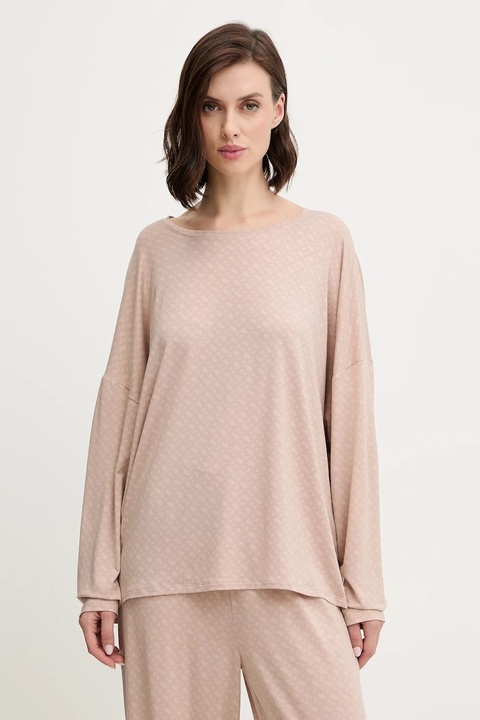 BOSS longsleeve piżamowy damska kolor beżowy 50550693 - zdjęcie produktu nr 1