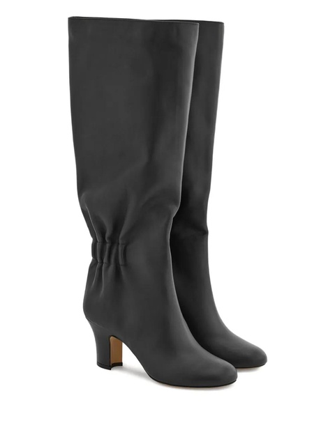 Ferragamo 70mm ruched leather boots - Black - zdjęcie produktu nr 2