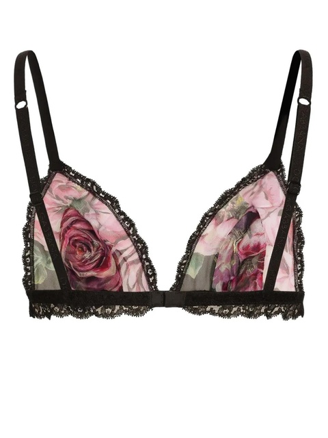 Dolce & Gabbana rose-print bra - Black - zdjęcie produktu nr 2