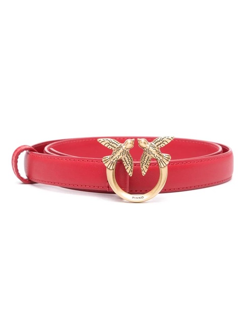 PINKO Love Birds thin leather belt - Red - zdjęcie produktu nr 1