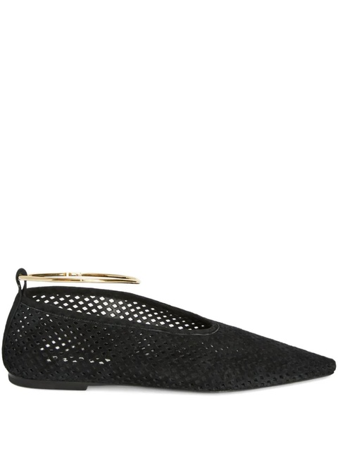 Jil Sander perforated-suede ballerina - Black - zdjęcie produktu nr 1
