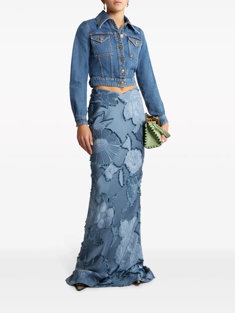 ETRO floral-jacquard maxi skirt - Blue - zdjęcie produktu nr 2