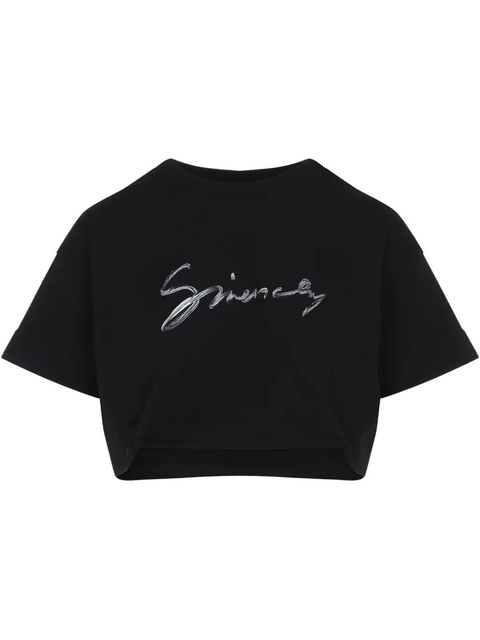 Givenchy logo-print cropped T-shirt - Black - zdjęcie produktu nr 1