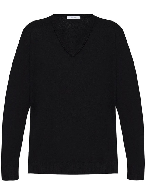 Max Mara v-neck wool knit top - Black - zdjęcie produktu nr 1