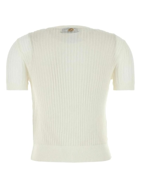 Blumarine ribbed-knit T-shirt - White - zdjęcie produktu nr 2