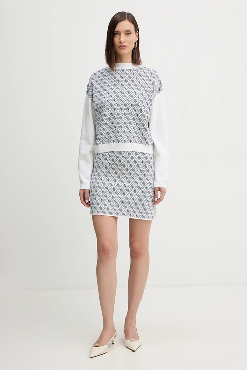 Guess sweter z domieszką wełny AUBREY damski kolor beżowy z półgolfem W5BR23 Z3JD2 - zdjęcie produktu nr 2