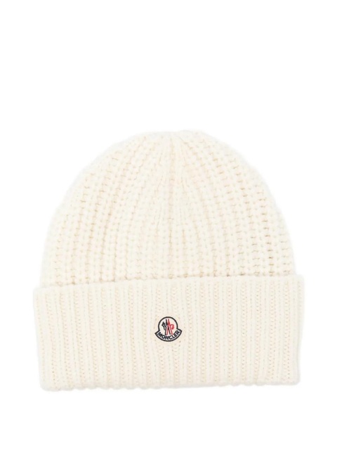 Moncler ribbed beanie - White - zdjęcie produktu nr 1