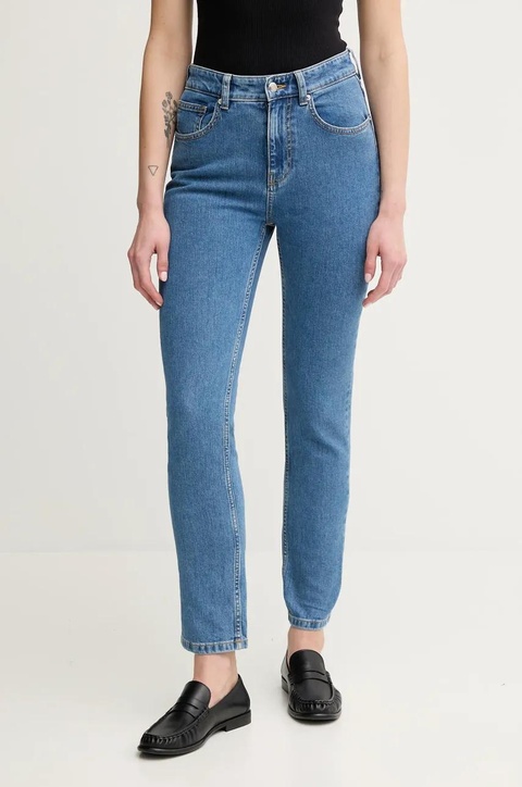 Sisley jeansy damskie kolor niebieski 4MCPLE046 - zdjęcie produktu nr 1