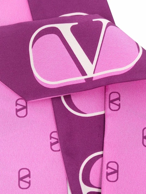 Valentino Garavani VLogo pattern silk scarf - Purple - zdjęcie produktu nr 1