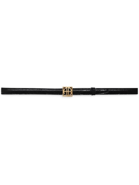 ANINE BING monogram-plaque belt - Black - zdjęcie produktu nr 1