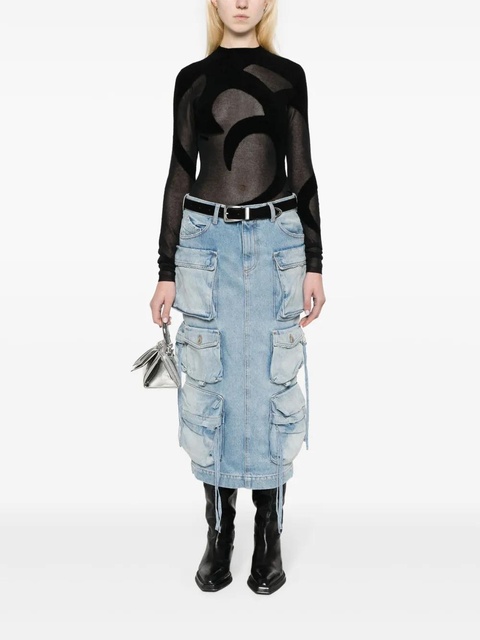 The Attico denim cargo skirt - Blue - zdjęcie produktu nr 2