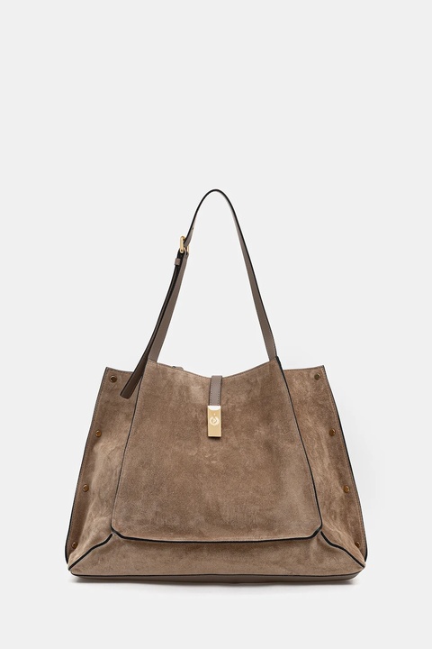 Pollini torebka zamszowa kolor zielony PC4415PP0N QI1 - zdjęcie produktu nr 1