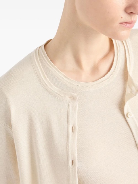 Prada triangle-logo short-sleeve sweater - Neutrals - zdjęcie produktu nr 2