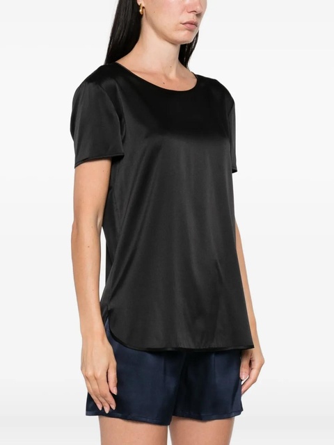 Max Mara satin short-sleeve top - Black - zdjęcie produktu nr 2