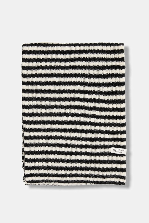 Marc O'Polo szalik wełniany damski kolor granatowy wzorzysty 600605402123 - zdjęcie produktu nr 2