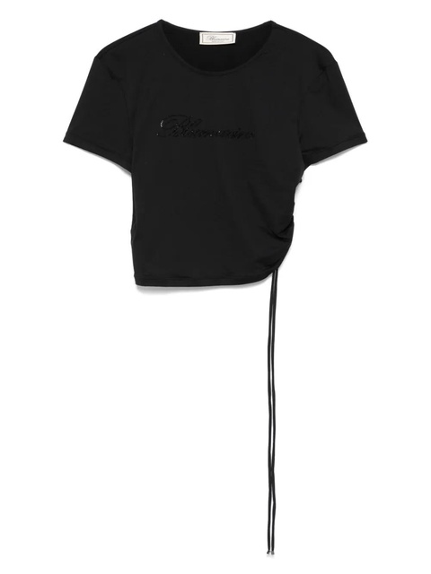 Blumarine rhinestone-logo T-shirt - Black - zdjęcie produktu nr 1