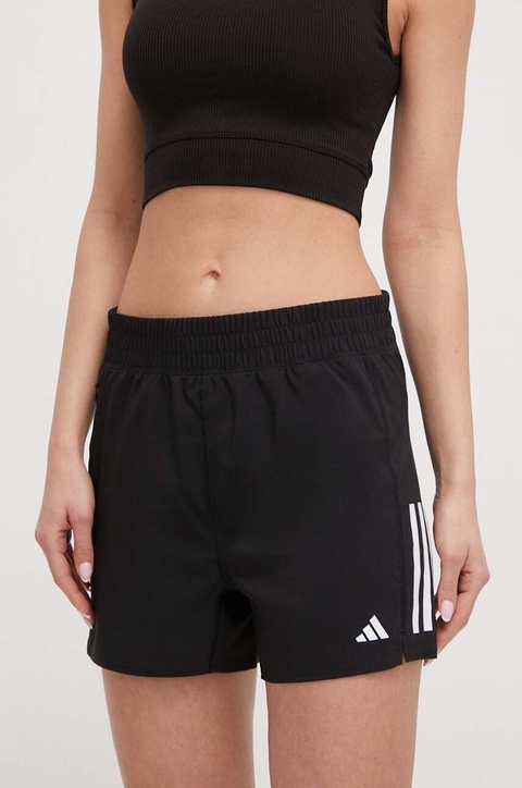 adidas Performance szorty do biegania Own the Run kolor czarny z nadrukiem high waist IX6371 - zdjęcie produktu nr 1