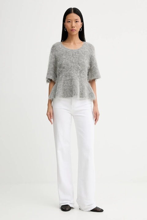 MUNTHE sweter z dodatkiem wełny RYLALINE damski kolor szary 254160325470 - zdjęcie produktu nr 1