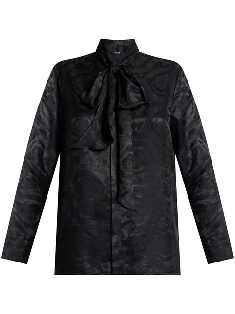 Versace Barocco pussy-bow shirt - Black - zdjęcie produktu nr 1