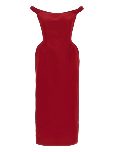 Magda Butrym side-seam detail midi dress - Red - zdjęcie produktu nr 1